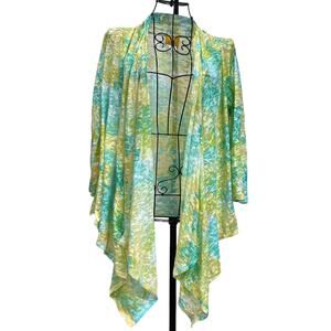 Ruby Rd Open Front Waterfall Drape Cardigan Sweater Jacket Overpiece Size Small